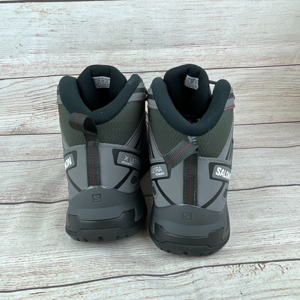 Salomon X Ultra Pioneer MID Mens Sz 11 Hiking Boots Peat Quiet Shade Biking Red - Picture 5 of 10